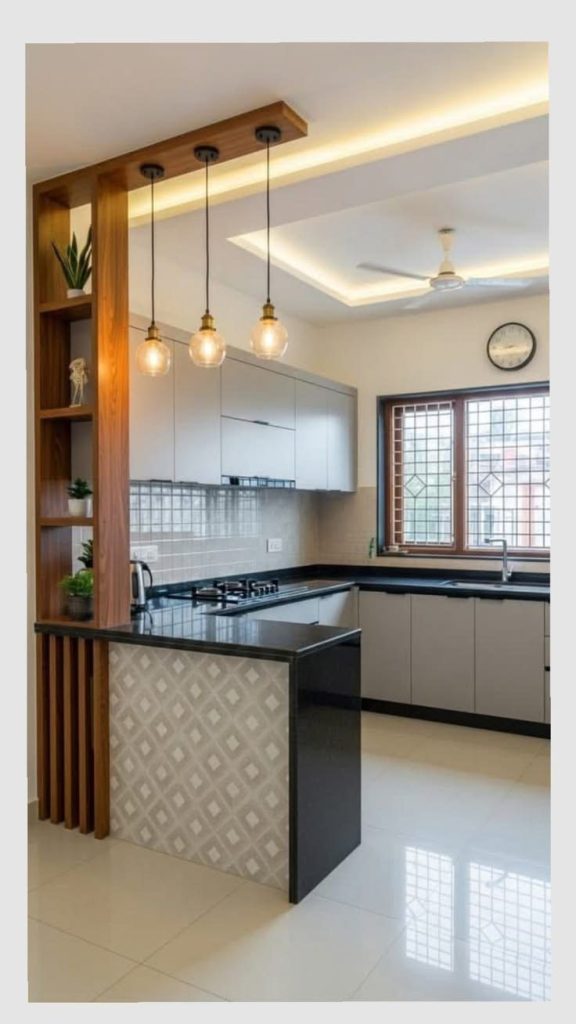 Kitchen divider with breakfast counter